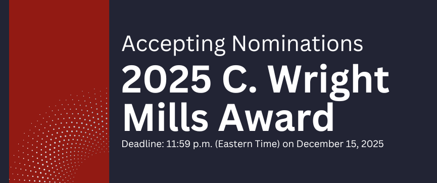 Website CWM 2025. blue background with white text describing award.
